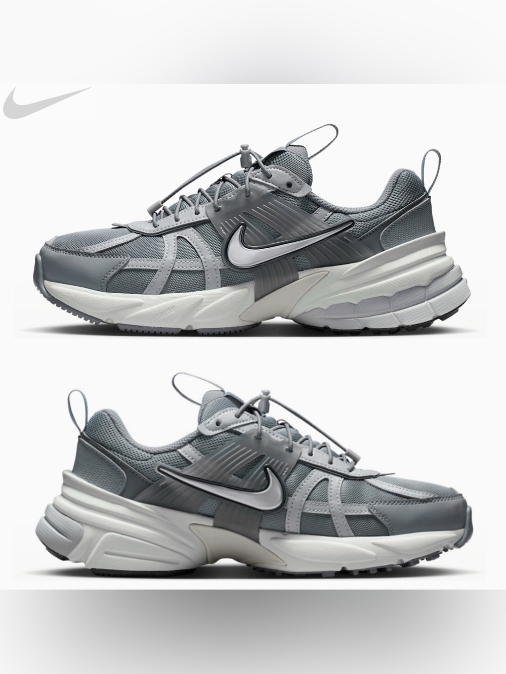Nike v2k run Grey and White womens Running Sneakers size 7